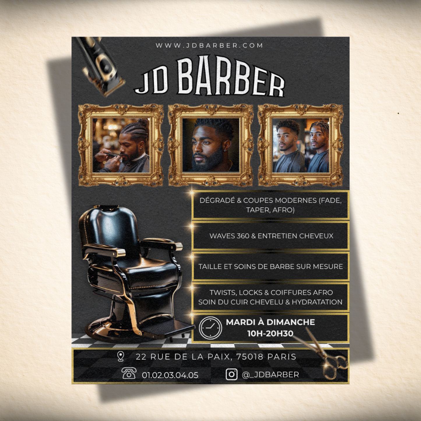 Flyer professionnel digital (recto ou recto/verso)
