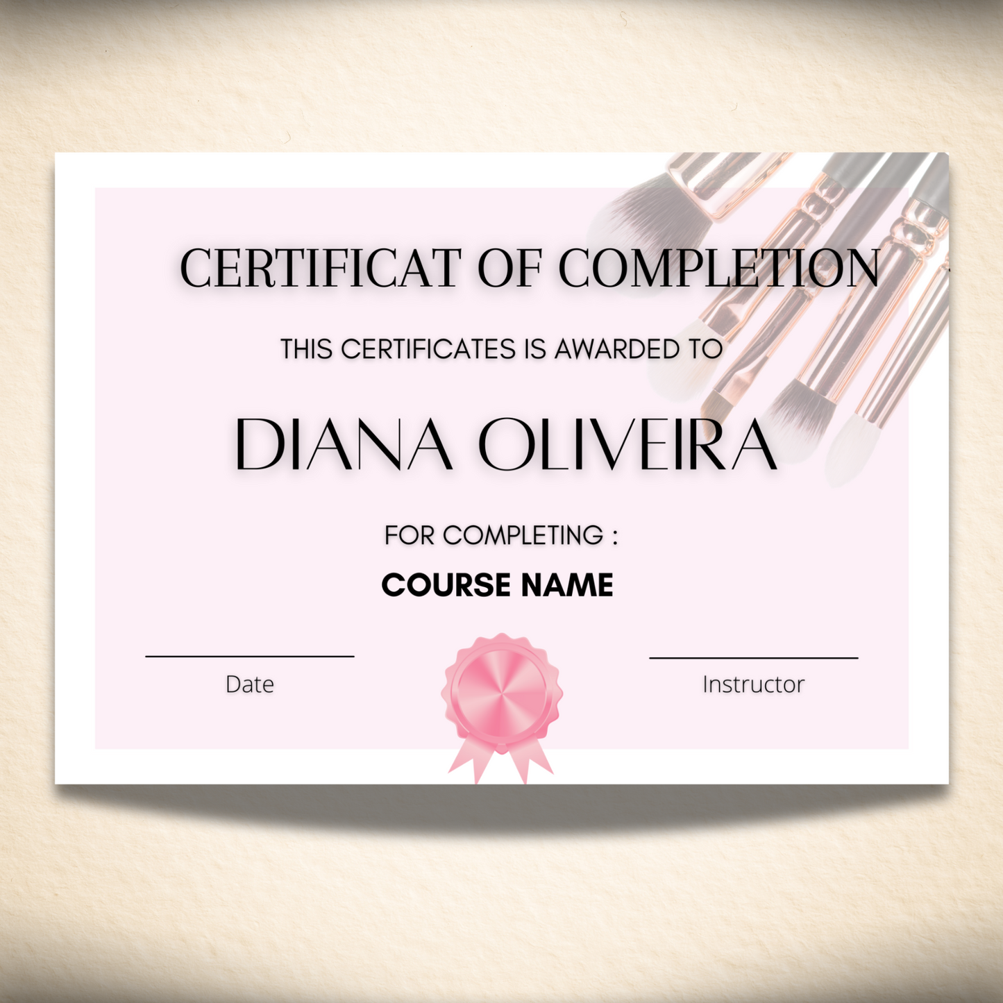 Certificat de formation - Design digital personnalisé