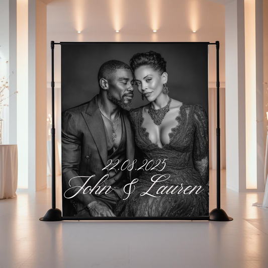 Backdrop événementiel personnalisé - Design digital (prêt à imprimer)